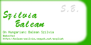 szilvia balean business card